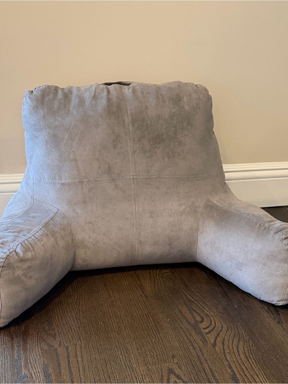 Plush Gray Reading Pillow